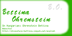 bettina ohrenstein business card